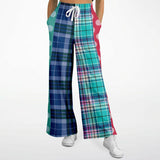 Cerulean Plaid Polka Stretchy Phat Bellbottoms Flare Leg Pants - Thathoodyshop