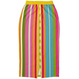 Green Anjou Pear Striped Floral Long Pocket Skirt Long Pocket Skirt - Thathoodyshop