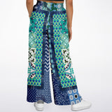 Mykonos Floral Tile Stretchy Phat Bellbottoms Wide Leg Pants - Thathoodyshop