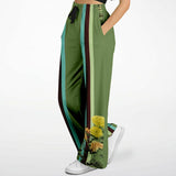 Green Caravan Striped Flare Leg Joggers Bellbottoms - Thathoodyshop