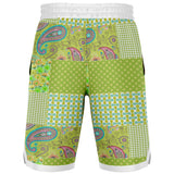 Green Anjou Pear Patchwork Basketball Shorts Basketball Shorts - Thathoodyshop