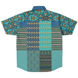 Many Blessings Horus Eye Patchwork Button Down Shirt Short Sleeve Button Down Shirt - Thathoodyshop