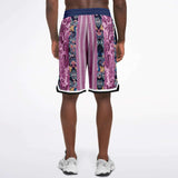 Purple Jamboree Striped Basketball Shorts Basketball Shorts - Thathoodyshop
