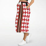 Argyle Me Pocket Maxi Skirt - Red Maxi Skirt - Thathoodyshop