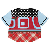 Red Pacific Palisades Geo Cropped Button Front Jersey Cropped Baseball Jersey - Thathoodyshop
