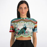 Green Peacock Cropped Sweater Cropped Sweater - Thathoodyshop