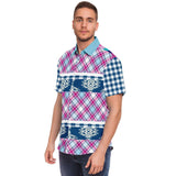 Purple Haze Plaid S/S Button Down Shirt Short Sleeve Button Down Shirt - Thathoodyshop