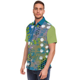 Dragonfly Abstract Print Button Down Shirt Short Sleeve Button Down Shirt - Thathoodyshop