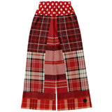 Jersey Salsa Red Plaid Stretchy Phat Bellbottoms Athletic Flare Jogger - AOP - Thathoodyshop