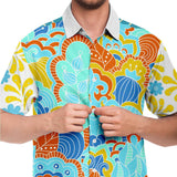Blue Bullwinkle S/S Button Down Shirt Short Sleeve Button Down Shirt - AOP - Thathoodyshop