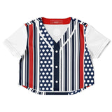 Sail Away Cropped Button Front Jersey Cropped Baseball Jersey - Thathoodyshop