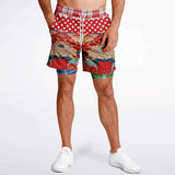 Busan Fleur Floral Plaid Patchwork Compression Activity Shorts Running Shorts - Thathoodyshop