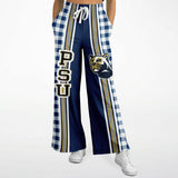 Gingham Style Gingham Plaid Flare Leg Joggers Bellbottoms - Thathoodyshop