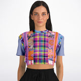 Mercury Retrograde Floral Cropped Sweater Athletic Cropped Short Sleeve Sweatshirt - AOP - Thathoodyshop