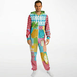 Maui Waui Hawaiian Surfside Patchwork Unisex Fleece Romper Fleece Jumpsuit - Thathoodyshop