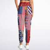 Liberty Bell Floral Stripe Polka Dot Unisex Cargo Sweats Cargo Sweatpants - Thathoodyshop