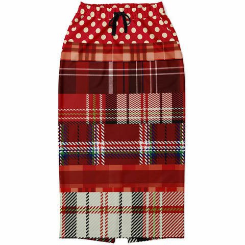 Jersey Salsa Plaid Patchwork Long Pocket Skirt Long Pocket Skirt - Thathoodyshop