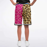 Santorini Leopard Basketball Shorts Basketball Short Rib - AOP - Thathoodyshop