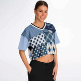 Blueberry Hill Crop Jersey Cropped Football Jersey - Thathoodyshop