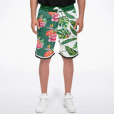 Tropical Reflection Basketball Shorts Basketball Short Rib - AOP - Thathoodyshop