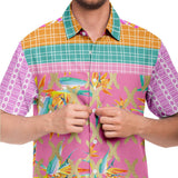 Pink Passion S/S Button Down Shirt Short Sleeve Button Down Shirt - AOP - Thathoodyshop