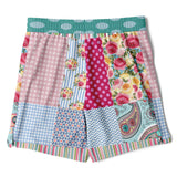 Pink Sherbert Floral Patchwork Compression Activity Shorts Compression Shorts - Thathoodyshop
