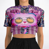 Purple Jamboree Cropped Sweater Cropped Short Sleeve Sweater - Thathoodyshop