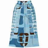 Blue Geo Plaid SW Bellbottoms Flare Leg Joggers - Thathoodyshop
