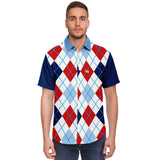 Red Par 4 S/S Button Down Shirt Short Sleeve Button Down Shirt - AOP - Thathoodyshop
