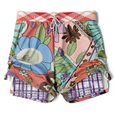 Serendipity Peach Floral Compression Activity Shorts Athletic Shorts - Thathoodyshop