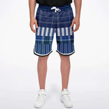 Fair Isle Blue Basketball Shorts Basketball Short Rib - AOP - Thathoodyshop