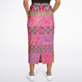 Gypsy Beat Pink Floral Patchwork Long Pocket Skirt Long Pocket Skirt - Thathoodyshop