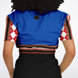 Gold Line Blue Cropped Sweater Cropped Sweater - Thathoodyshop