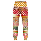 Yogananda Floral Stripe Patchwork Unisex Eco-Poly Joggers Joggers - Thathoodyshop