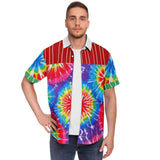 Rainbow Swirl S/S Button Down Shirt Short Sleeve Button Down Shirt - AOP - Thathoodyshop