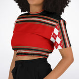 Gold Line Trio Cropped Sweater Athletic Cropped Short Sleeve Sweatshirt - AOP - Thathoodyshop