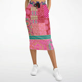 Gypsy Beat Pink Indian Floral Long Pocket Skirt Long Pocket Skirt - Thathoodyshop