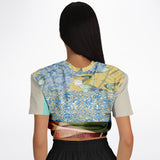 Calico Esplanade Cropped Sweater Athletic Cropped Short Sleeve Sweatshirt - AOP - Thathoodyshop