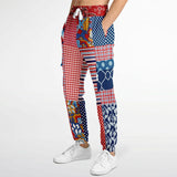 Liberty Bell Floral Stripe Polka Dot Unisex Cargo Sweats Cargo Sweatpants - Thathoodyshop