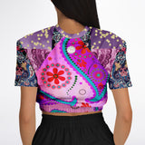 Purple Jamboree Cropped Sweater Cropped Short Sleeve Sweater - Thathoodyshop