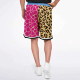 Santorini Leopard Basketball Shorts Basketball Short Rib - AOP - Thathoodyshop