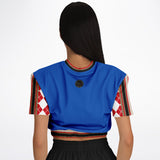 Gold Line Blue Cropped Sweater Cropped Sweater - Thathoodyshop