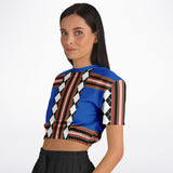 Argyle Blue DLX Cropped Sweater Cropped Sweater - Thathoodyshop