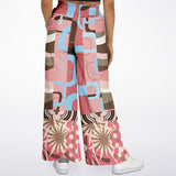 Pink Geo Retro Striped Bellbottoms Bellbottoms - Thathoodyshop