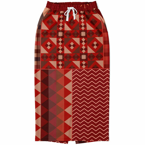 Toscana Red Pocket Maxi Skirt Long Skirt - Thathoodyshop