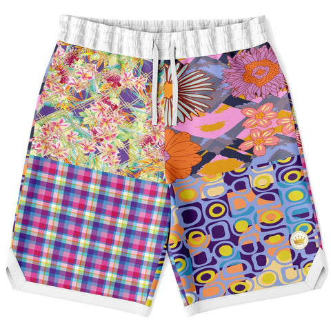 Mercury Retrograde Patchwork Basketball Shorts Basketball Short Rib - AOP - Thathoodyshop