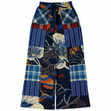 Andromeda Blue Plaid SW Patchwork Bellbottoms Flare Leg Pants - Thathoodyshop