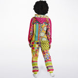 Hello Janis! Purple Zigzag Patchwork Unisex Eco-Poly Romper Eco Poly Jumpsuit - Thathoodyshop