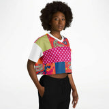 Chili Pepper Patchwork Crop Jersey Cropped Football Jersey - Thathoodyshop