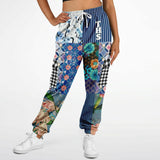 Blue Andalusian Patchwork Unisex Eco-Poly Cargo Sweats Cargo Sweatpants - Thathoodyshop